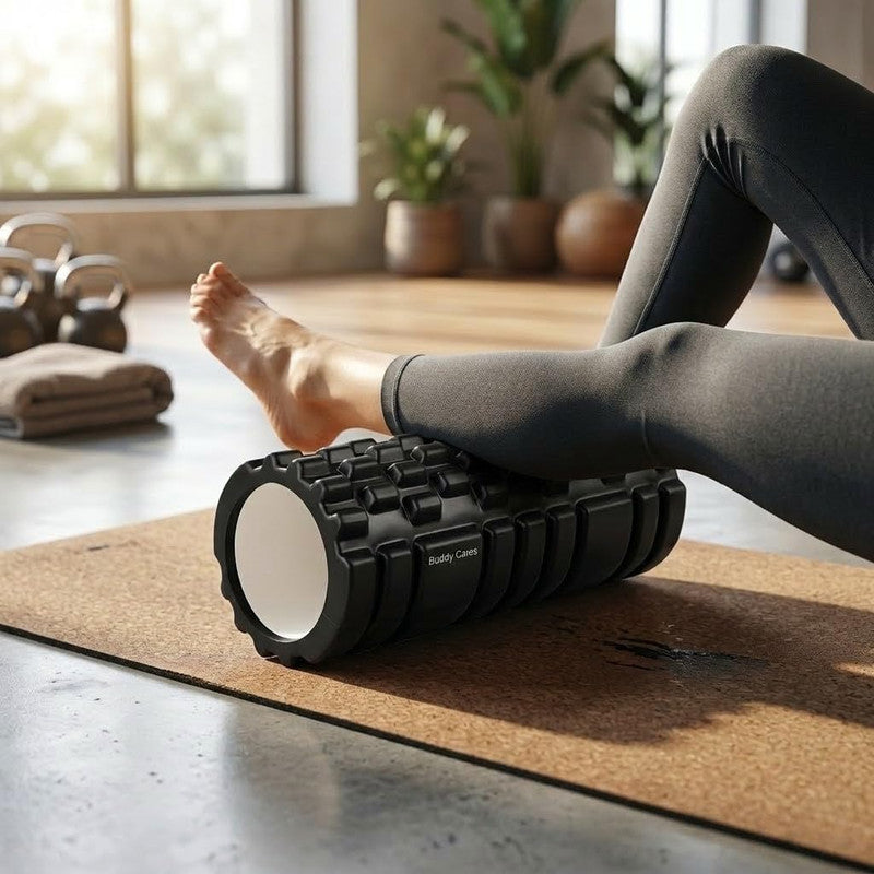 Buddy Cares High Density Foam Roller – Back Pain Relief, Deep Tissue Massage & Muscle Recovery – Detail View