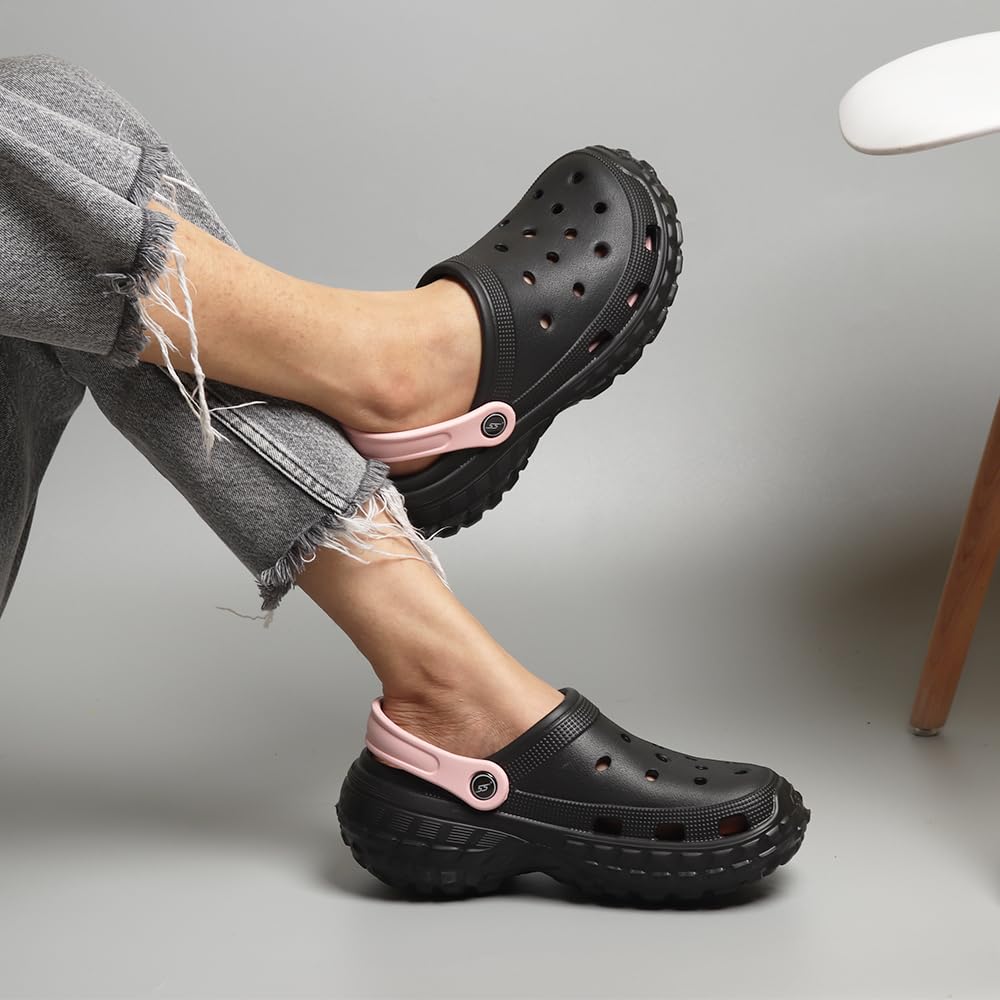Indifeet Casual Waterproof Clog Shoes for Women - Black - Image 2
