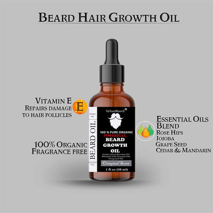 UrbanMooch Beard Gooming Kit for Men | Organic Beard Growth Oil | U Shape Beard Comb Combo Set | Promotes Beard Growth, Nourishes | Grow & Style Your Beard The Way You Want Lohiya Retails