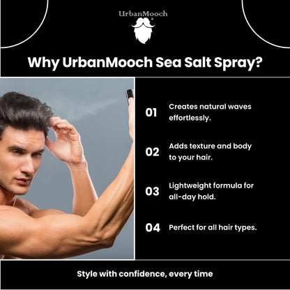 UrbanMooch Hair Styling Set with Volumizing Powder 15g and Sea Salt Spray 100ml, | Matte Finish Hair Wax Powder | Volume | Texture Lohiya Retails