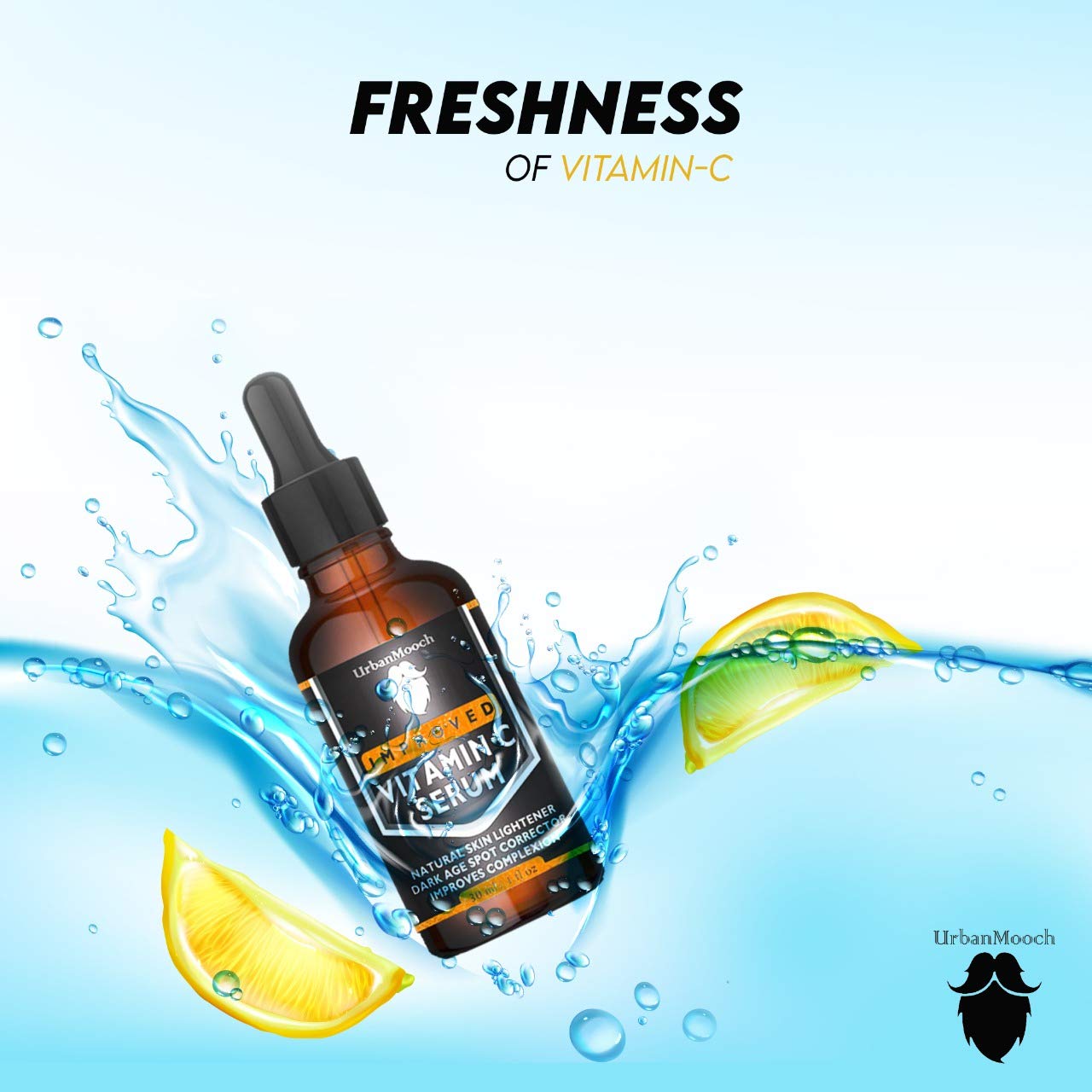 UrbanMooch 10% Vitamin C Face Serum | With Vitamin C, 5% Niacinamide & Hyaluronic Acid | Fades Dark Spots | Reduces Pigmentation | Boosts Collagen | Brightens Skin | Suitable For All Skin Types | 30ml Lohiya Retails