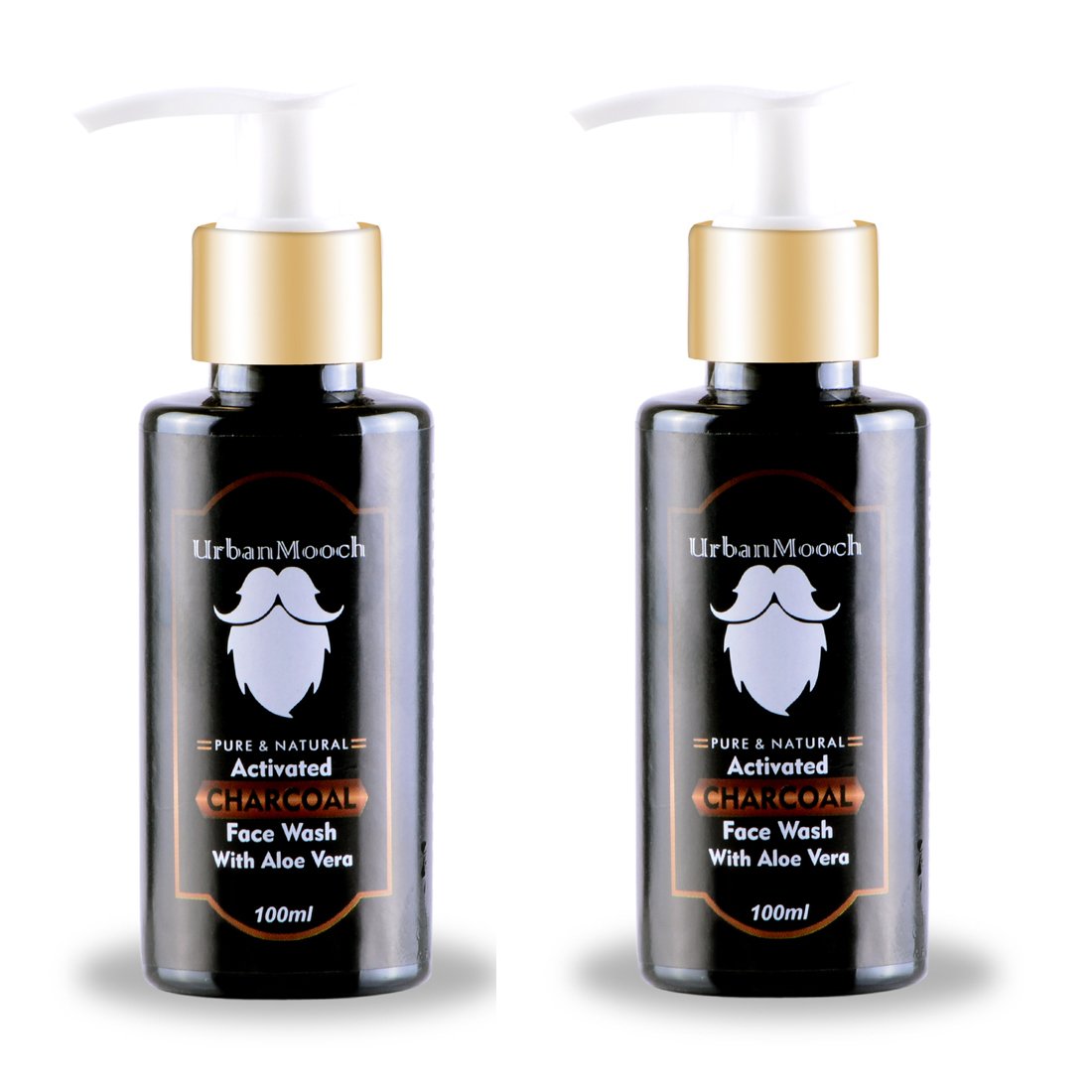 UrbanMooch Activated Charcoal Face Wash With Aloe Vera Extract For Anti Aging & Skin Brightening, Pack of 2(Each 100Ml) Lohiya Retails