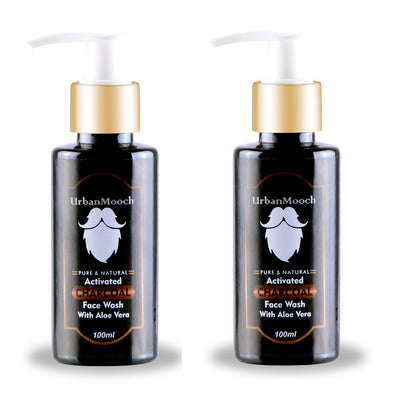 UrbanMooch Activated Charcoal Face Wash With Aloe Vera Extract For Anti Aging & Skin Brightening, Pack of 2(Each 100Ml) Lohiya Retails