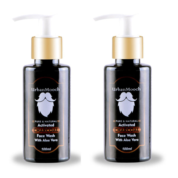 UrbanMooch Activated Charcoal Face Wash With Aloe Vera Extract For Anti Aging & Skin Brightening, Pack of 2(Each 100Ml) Lohiya Retails