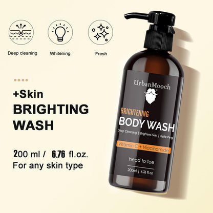 UrbanMooch 4 in1 Everyday Essentials Men's Skincare Kit with Face Brightening Cream | Vitamin C Body Wash | Detan Face Scrub | Underarm Roll-On | Rakhi Gift for Brothers Lohiya Retails
