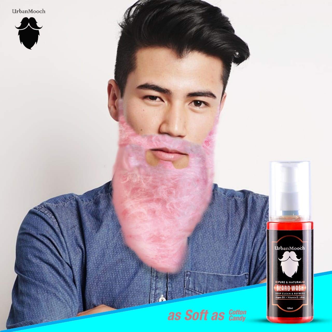 UrbanMooch Beard Wash for Men, 100ml | Aromatic, Woody Scent | Purifying & Hydrating Beard and Skin Cleaner with Vitamin E, Argan Oil | Beard Shampoo for Clean & Healthy Beard, 120 ml Lohiya Retails