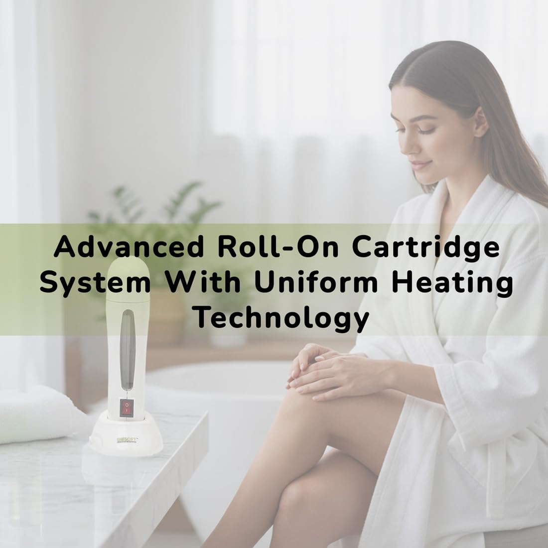 Biosoft Roll On Wax Heater Fast Heating Capacity For Hair Removal Refills Roll-On Depilatory Wax Heater Machine | One Touch Wax Heater Machine for Smooth &amp; Quick Hair Waxing - White