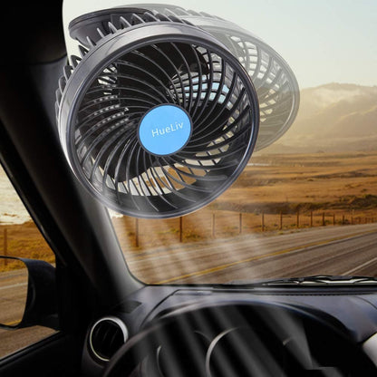 Car Fan 12V, 6" Electric Car Cooling Fan with 360 Degree Adjustable Head - HalfPe