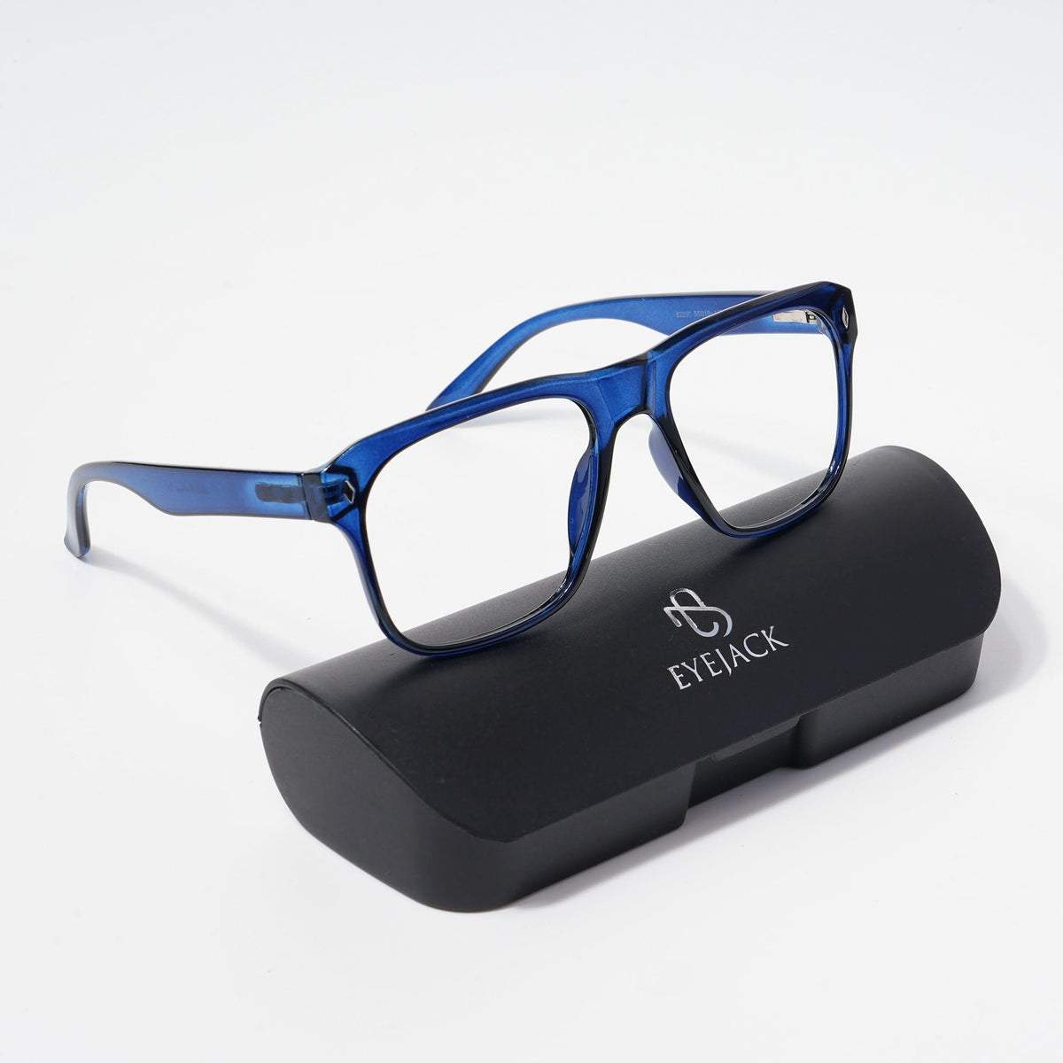 Eyejack Bell Bottom Shine Blue Square Eyeglasses for Men and Women - Style L366 - view 5