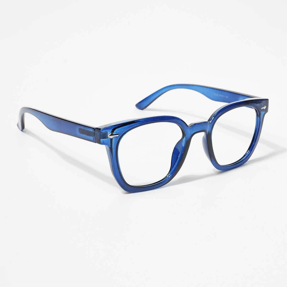 Eyejack Bell Bottom Shine Blue Square Eyeglasses for Men and Women - Style L429 - view 1