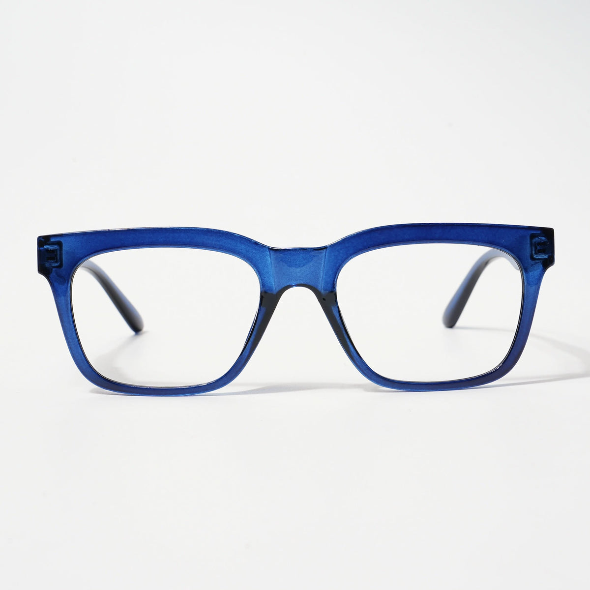 Eyejack Bell Bottom Shine Blue Rectangle Eyeglasses for Men and Women - Style L438 - view 2