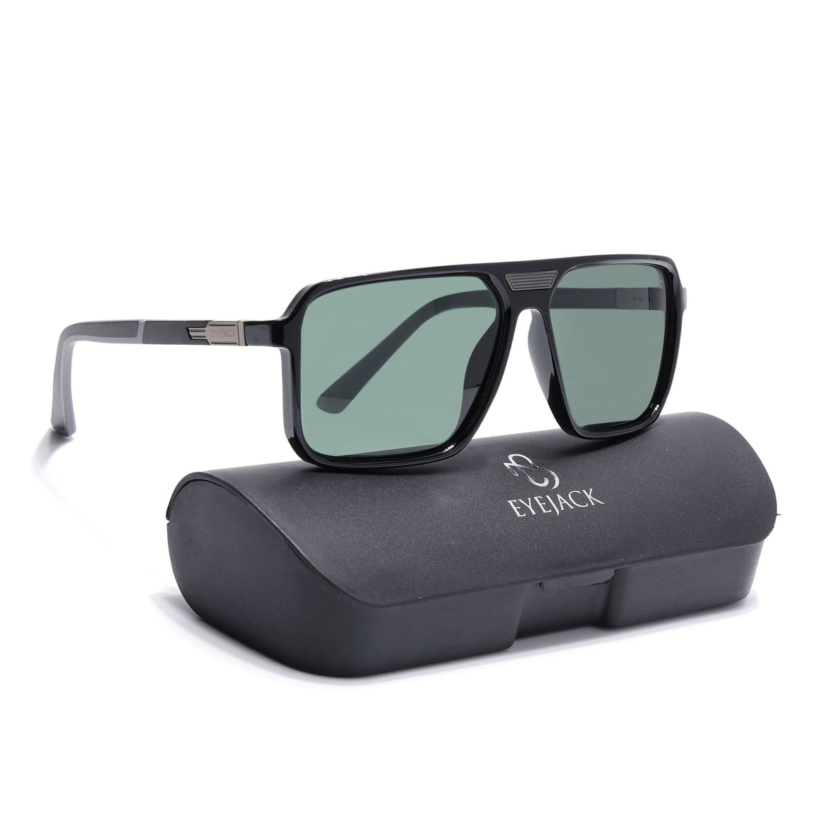 Eyejack Shine Black Square Sunglasses for Men and Women - Style 1117 - view 6