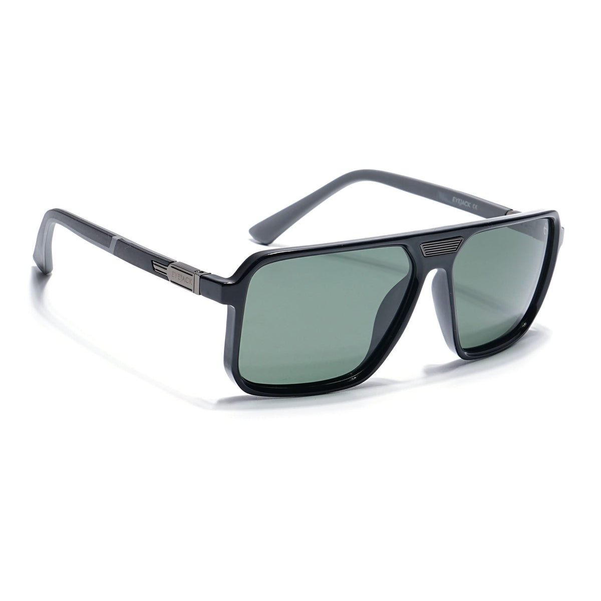 Eyejack Shine Black Square Sunglasses for Men and Women - Style 1117 - view 1