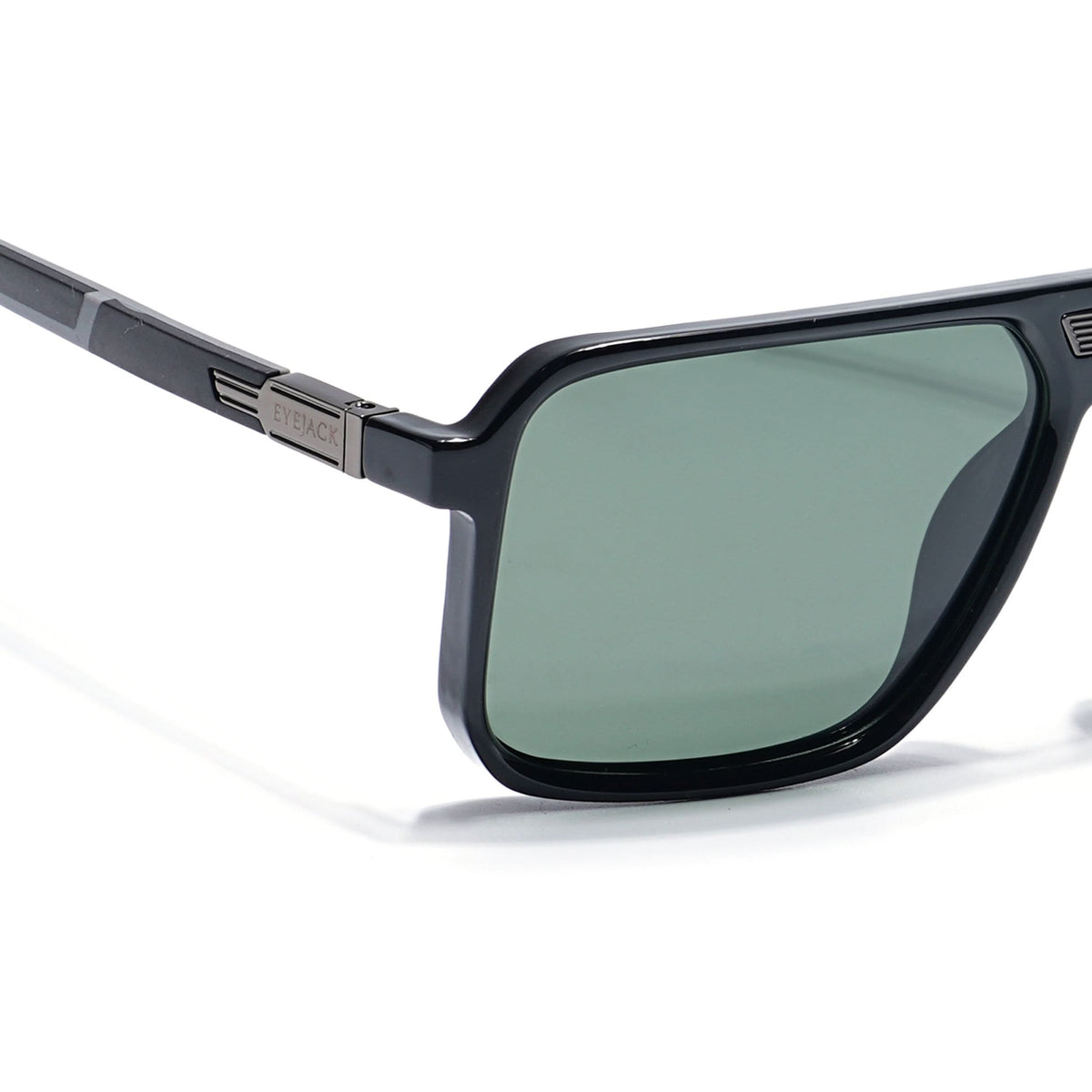 Eyejack Shine Black Square Sunglasses for Men and Women - Style 1117 - view 3