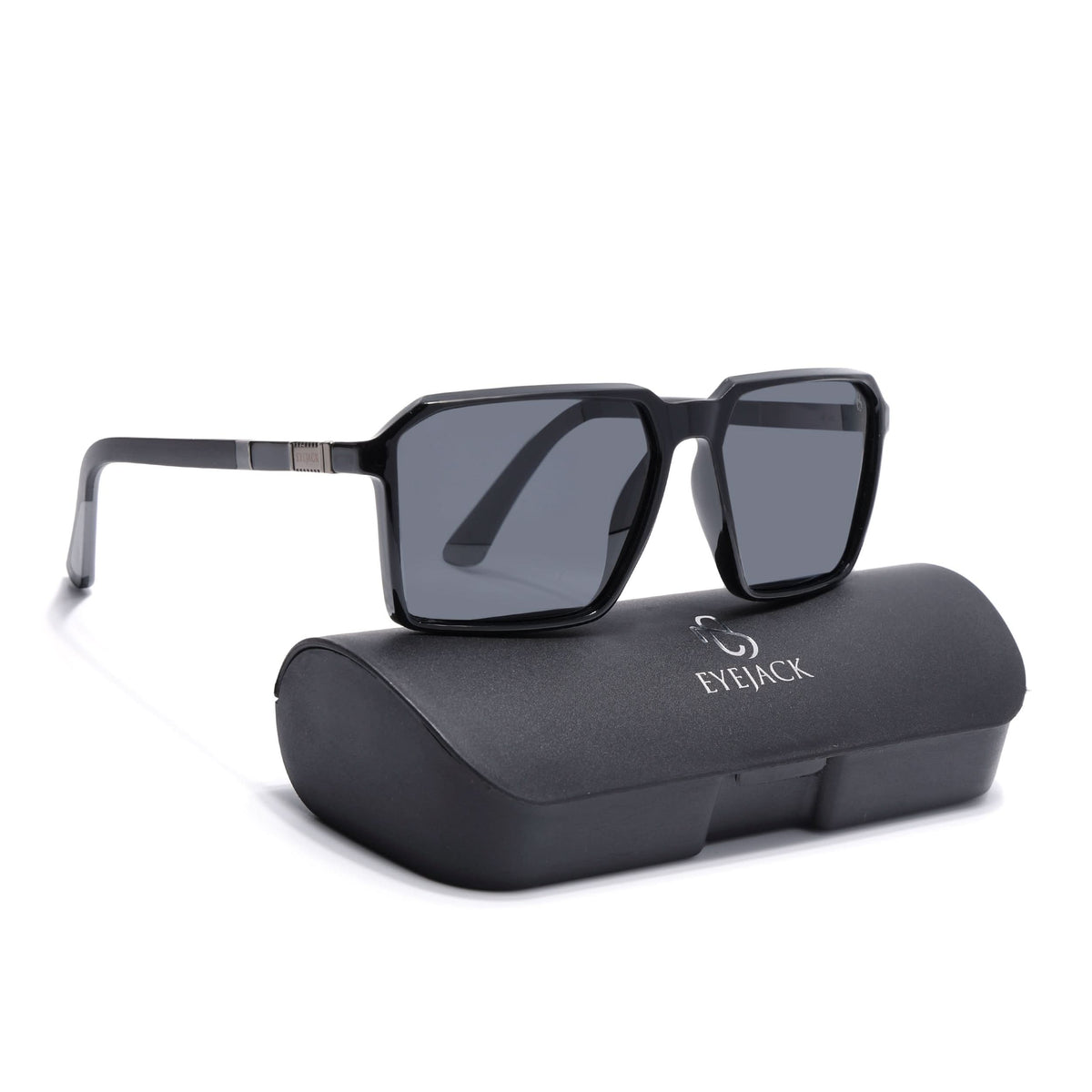 Eyejack Shine Black Square Sunglasses for Men and Women - Style 1120 - view 8