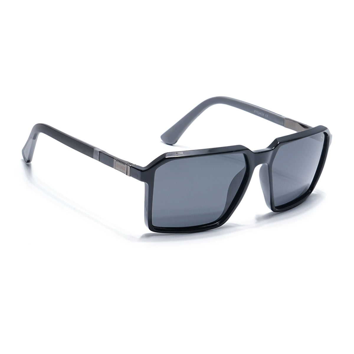 Eyejack Shine Black Square Sunglasses for Men and Women - Style 1120 - view 2