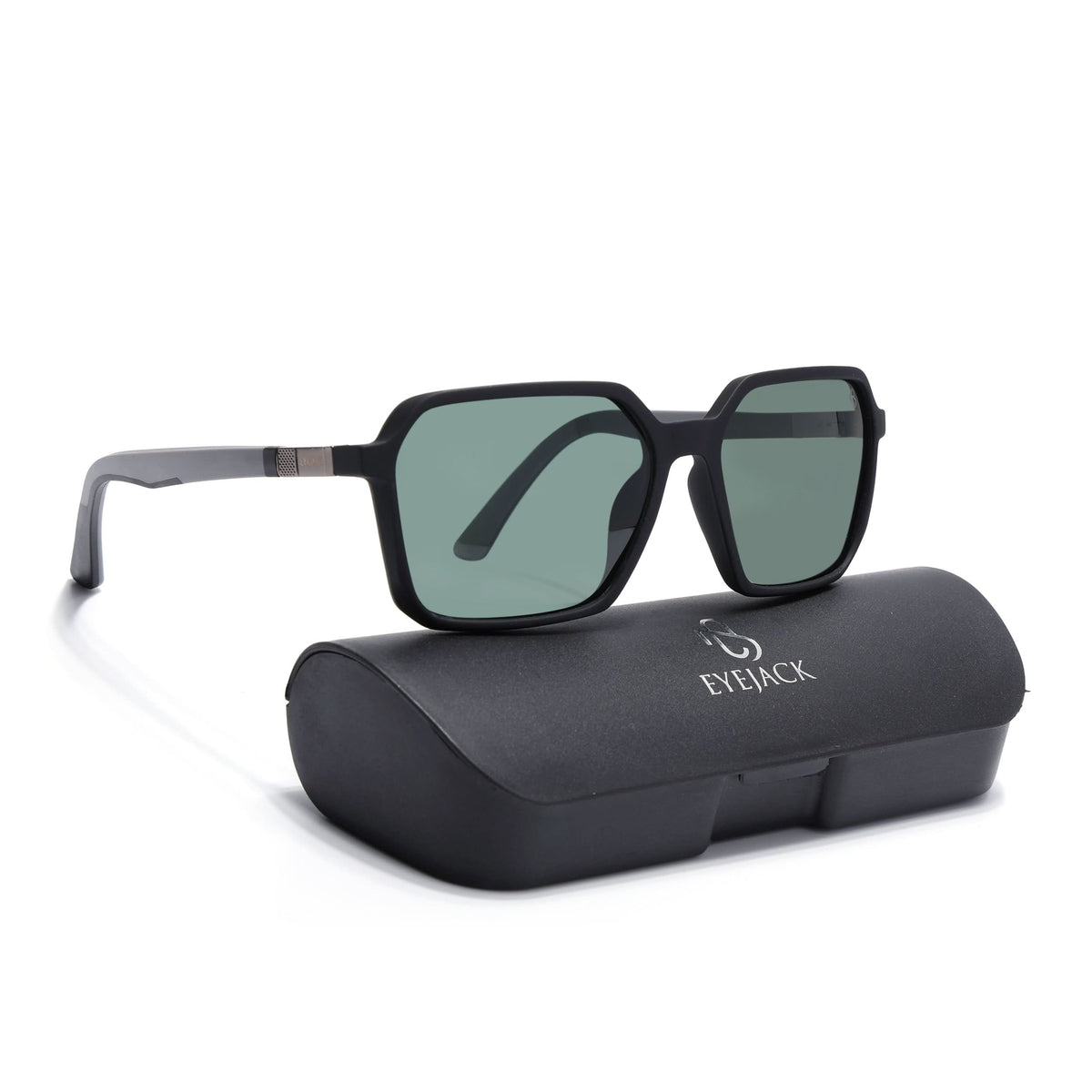 Eyejack Black Square Sunglasses for Men and Women - Style 1127 - view 8