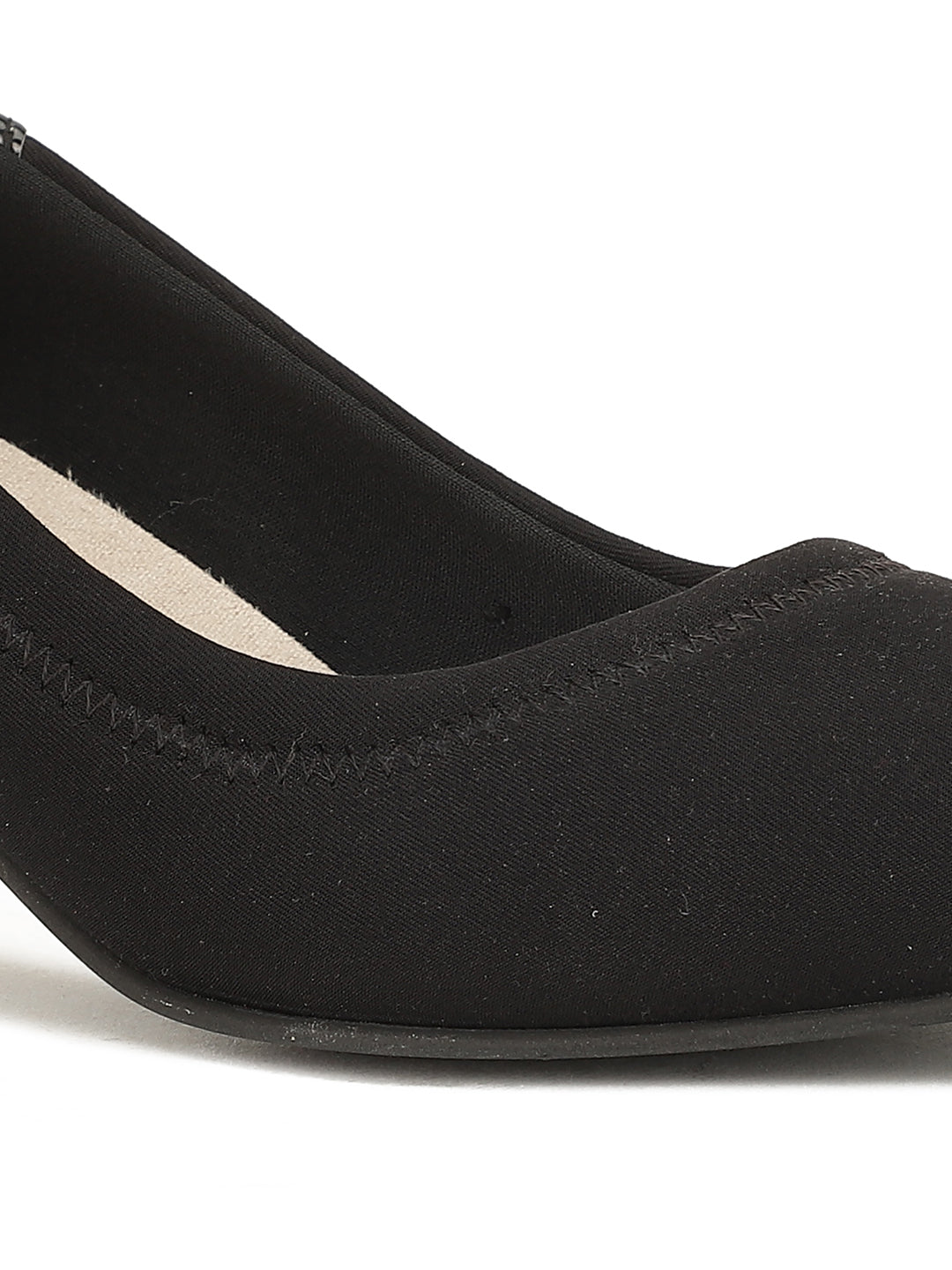 Bata Women Black Pointed-Toe Kitten Heel Pump - Black - View 5
