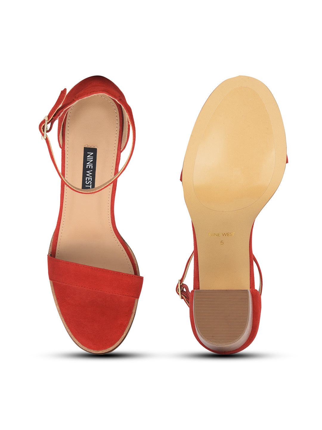 Nine West Women Ankle-Strap Block Heel Sandal - Red - View 4