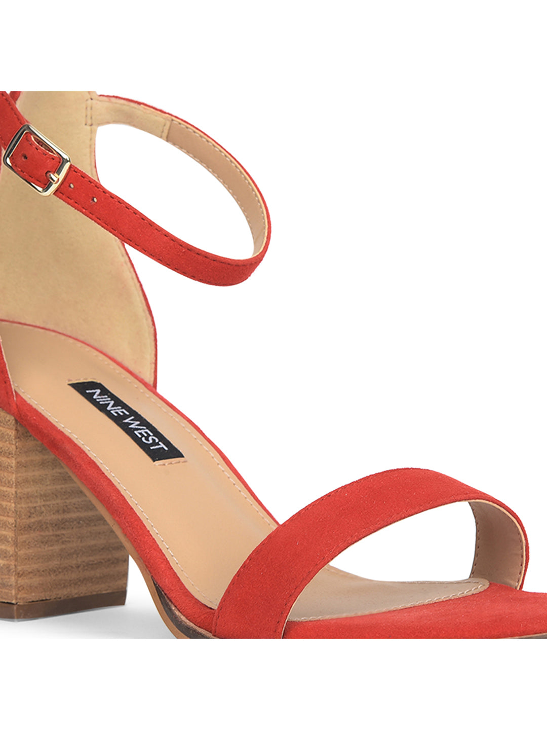Nine West Women Ankle-Strap Block Heel Sandal - Red - View 5