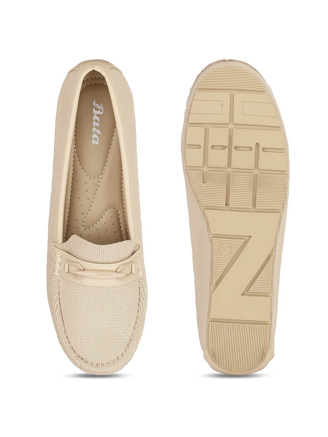 Bata Women Nude Wedge Heel Slip-on Loafers - Nude - View 4