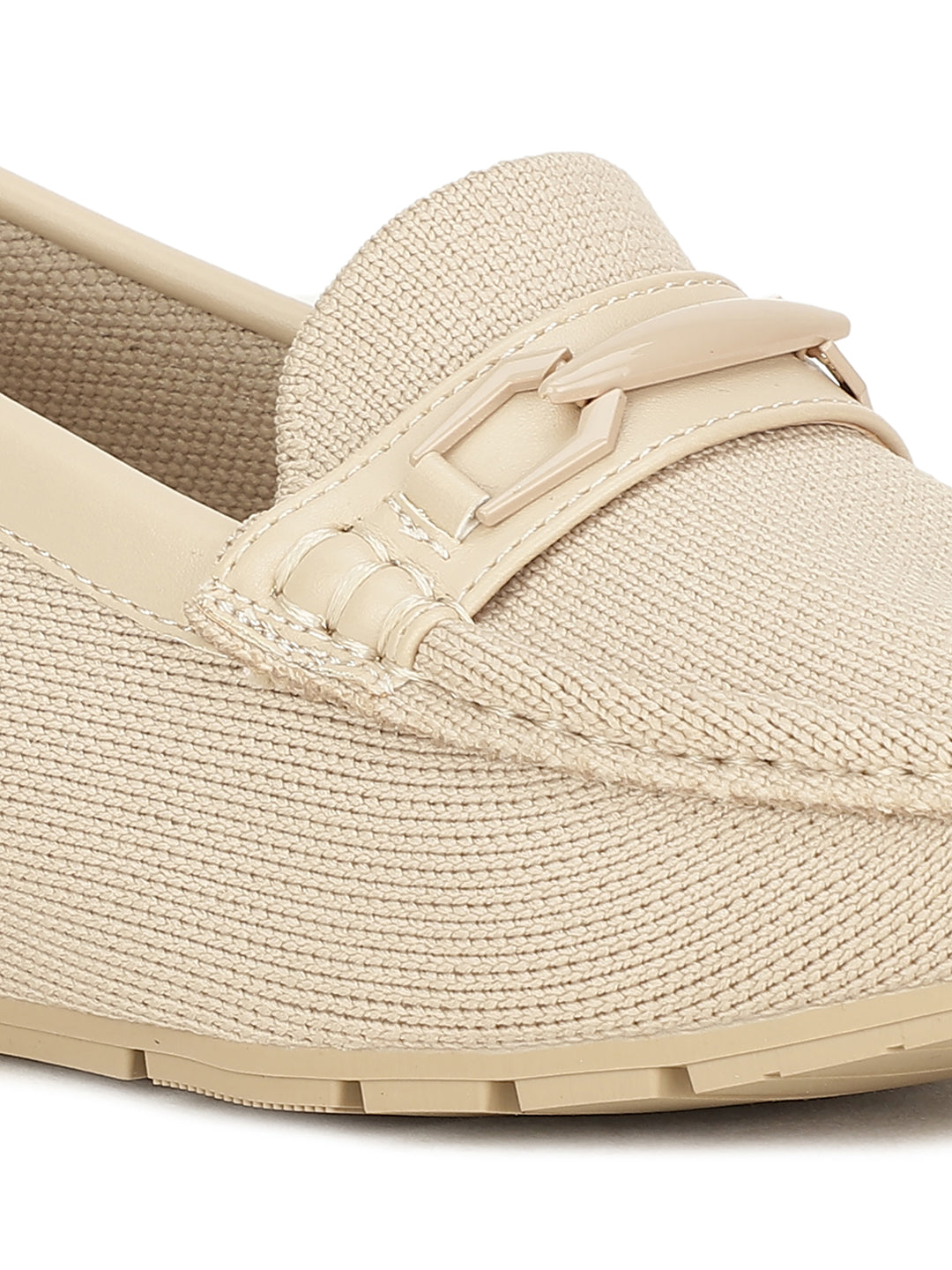 Bata Women Nude Wedge Heel Slip-on Loafers - Nude - View 5