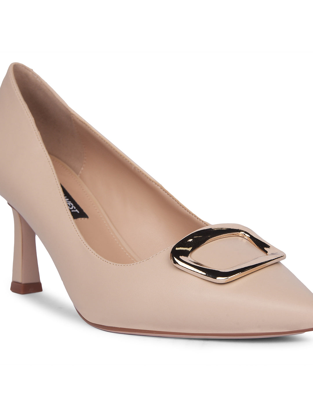 Nine West Women Nude Pointed-Toe Kitten Heel Pump - Nude - View 5