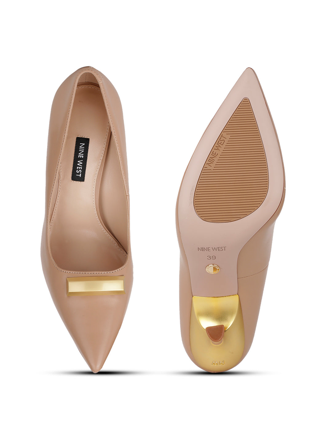 Nine West Women Pointed-Toe Kitten Heel Pump - Nude - View 4