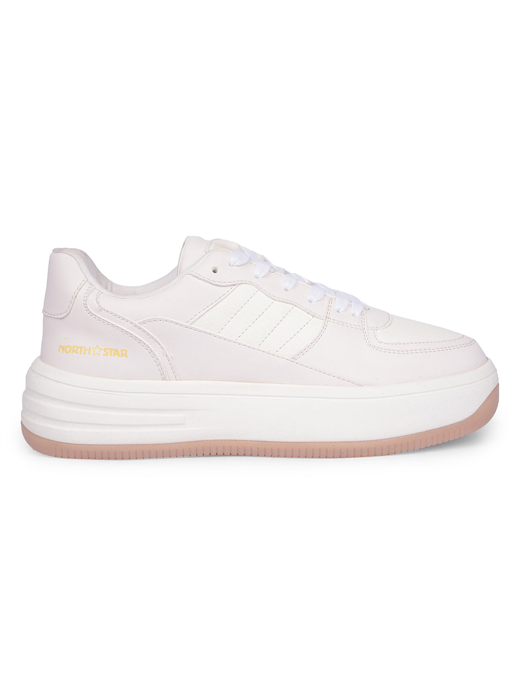 North Star Women White Casual Lace-up Sneakers - White - View 2