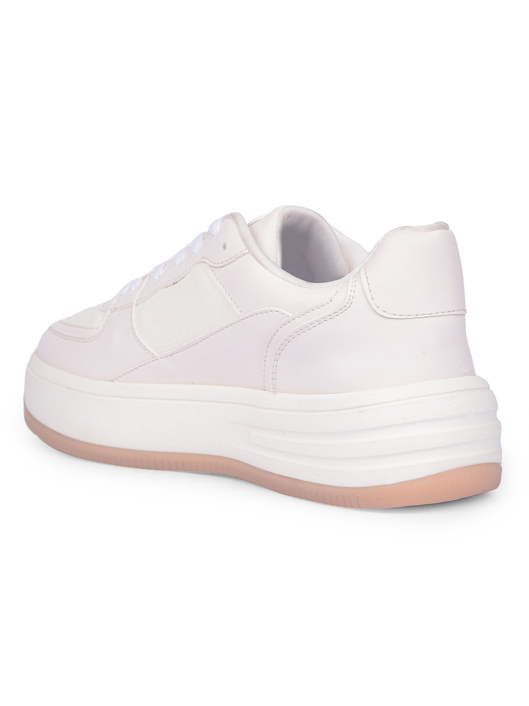 North Star Women White Casual Lace-up Sneakers - White - View 3