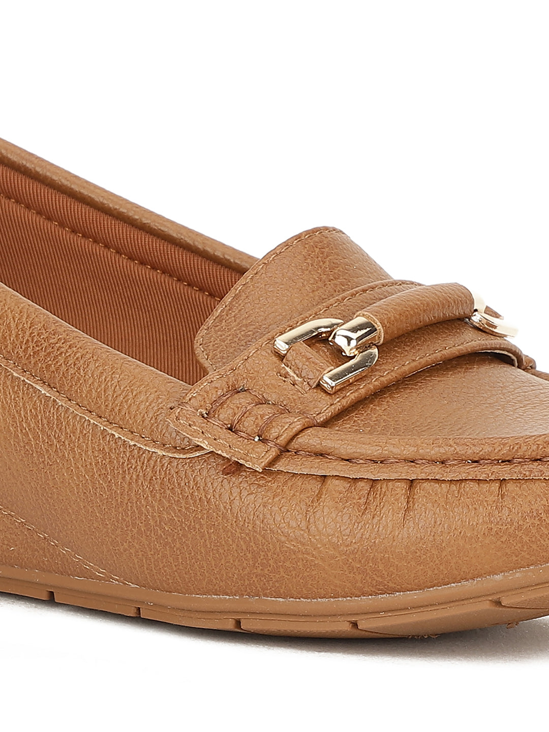 Bata Women Tan Wedge Heel Slip-on Loafers - Tan - View 5