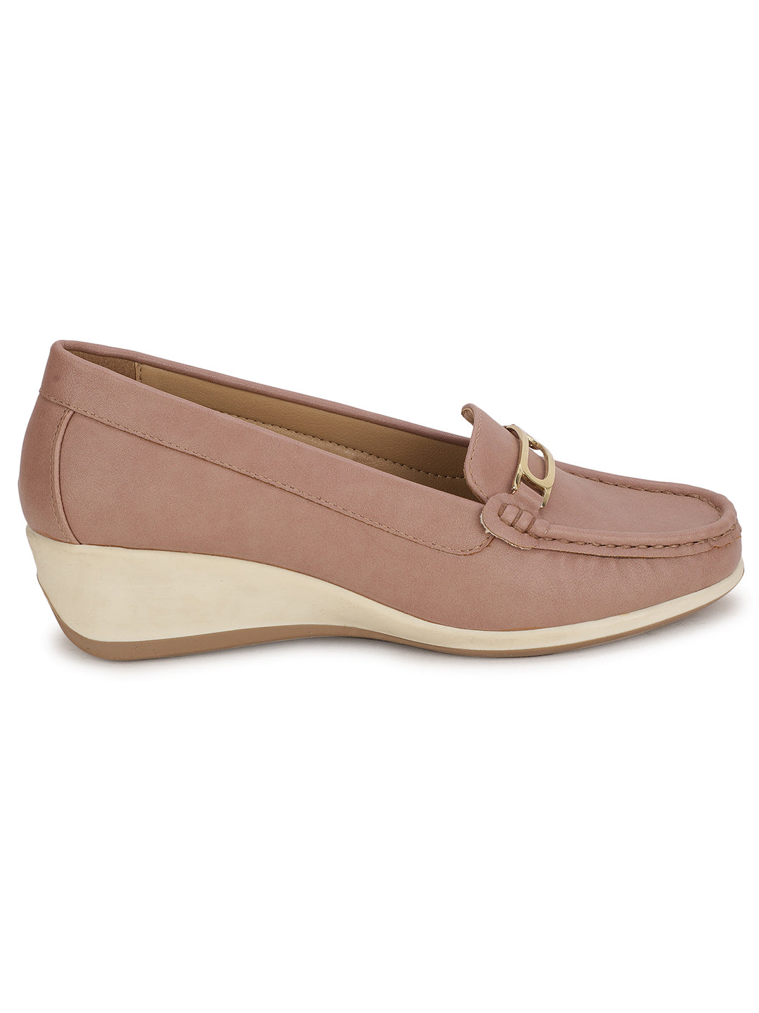 Bata Women Tan Wedge Heel Casual Loafers - Tan - View 2
