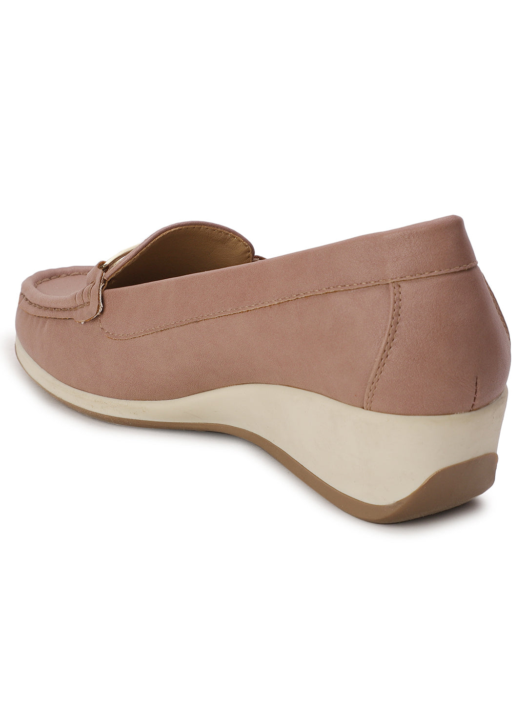 Bata Women Tan Wedge Heel Casual Loafers - Tan - View 3