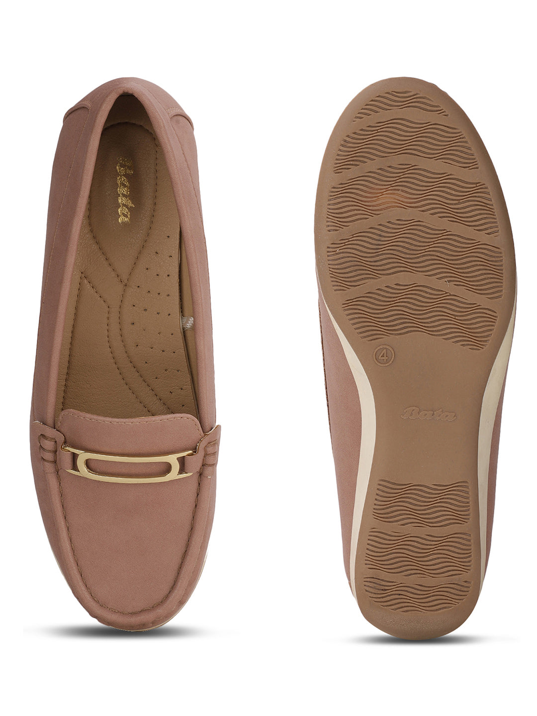 Bata Women Tan Wedge Heel Casual Loafers - Tan - View 4