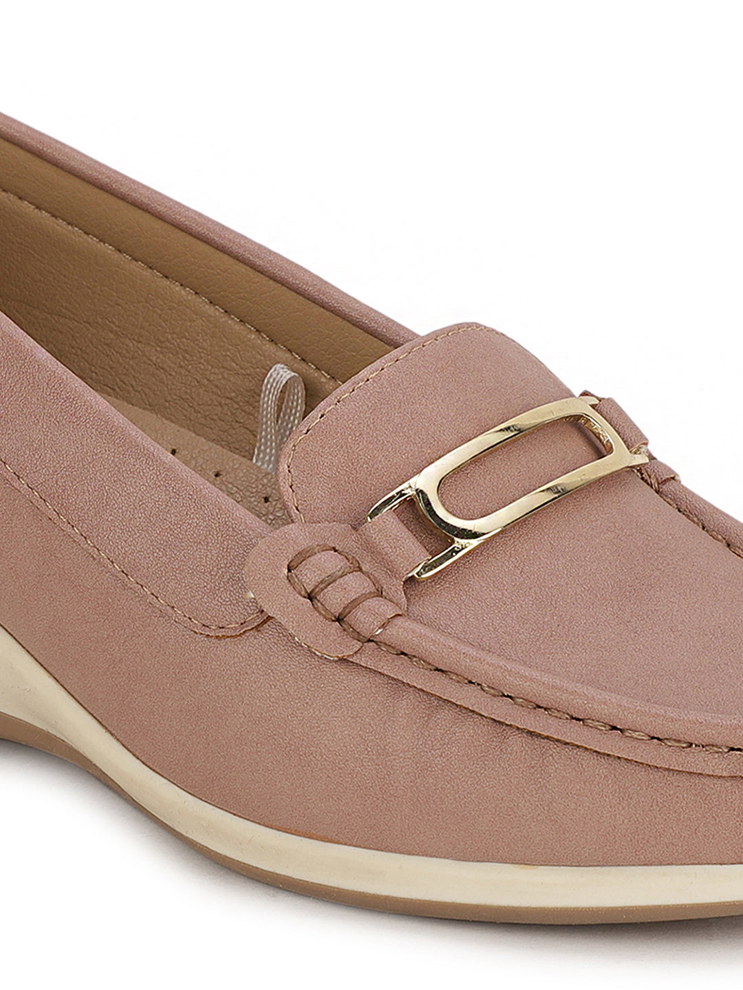 Bata Women Tan Wedge Heel Casual Loafers - Tan - View 5