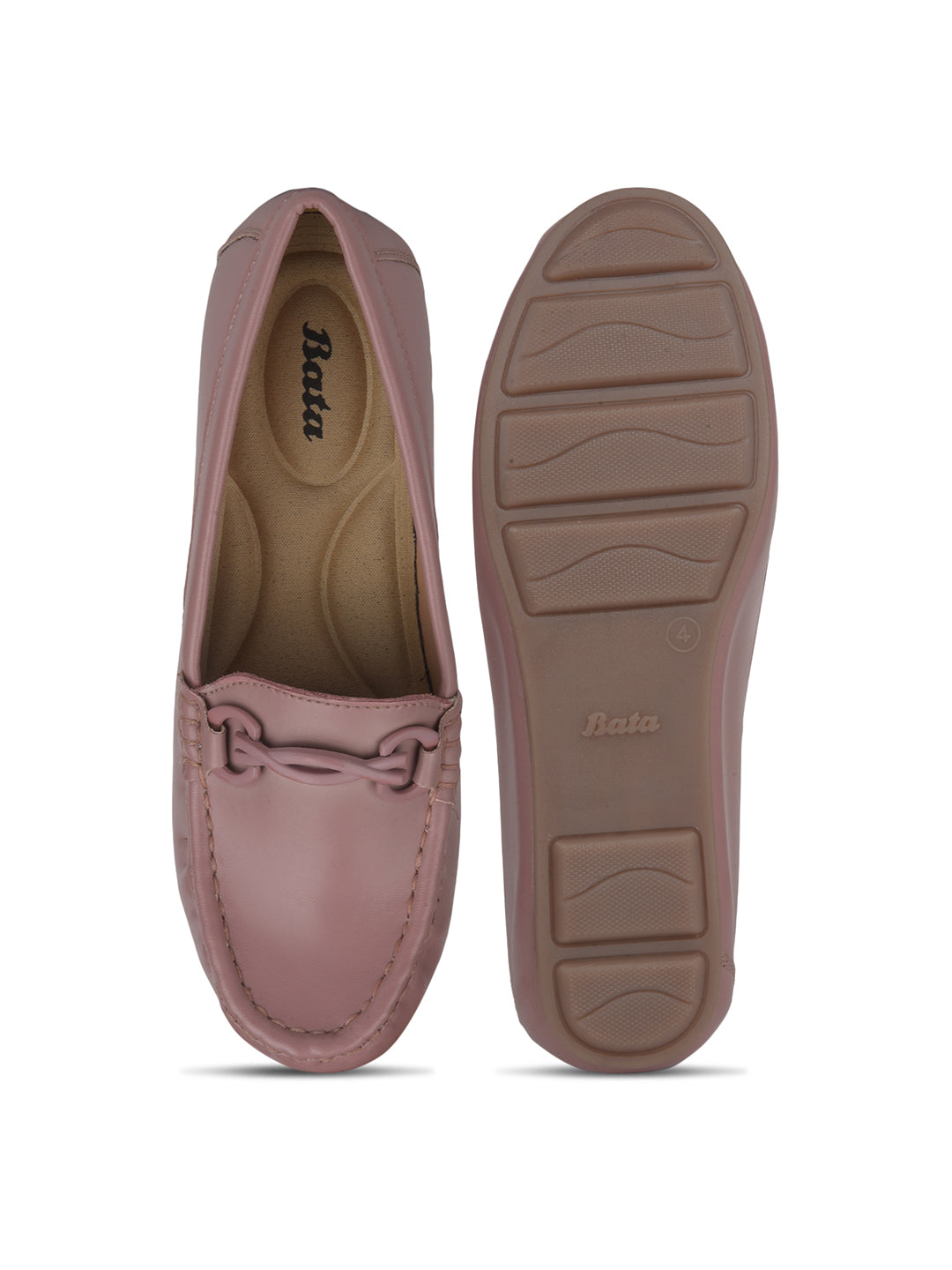 Bata Women Pink Wedge Heel Casual Loafers - Pink - View 4