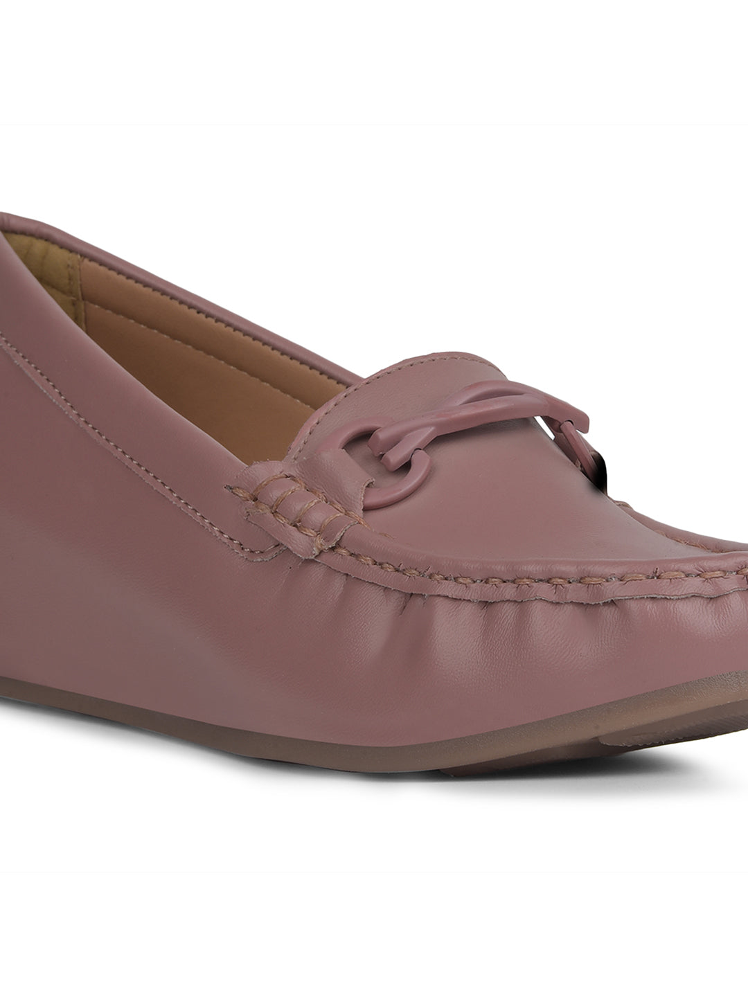 Bata Women Pink Wedge Heel Casual Loafers - Pink - View 5