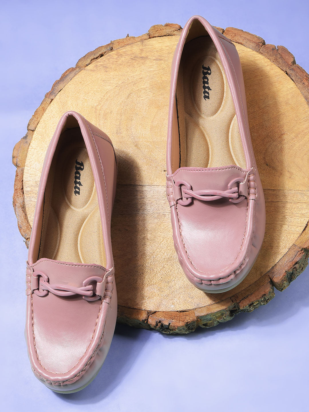 Bata Women Pink Wedge Heel Casual Loafers - Pink - View 6