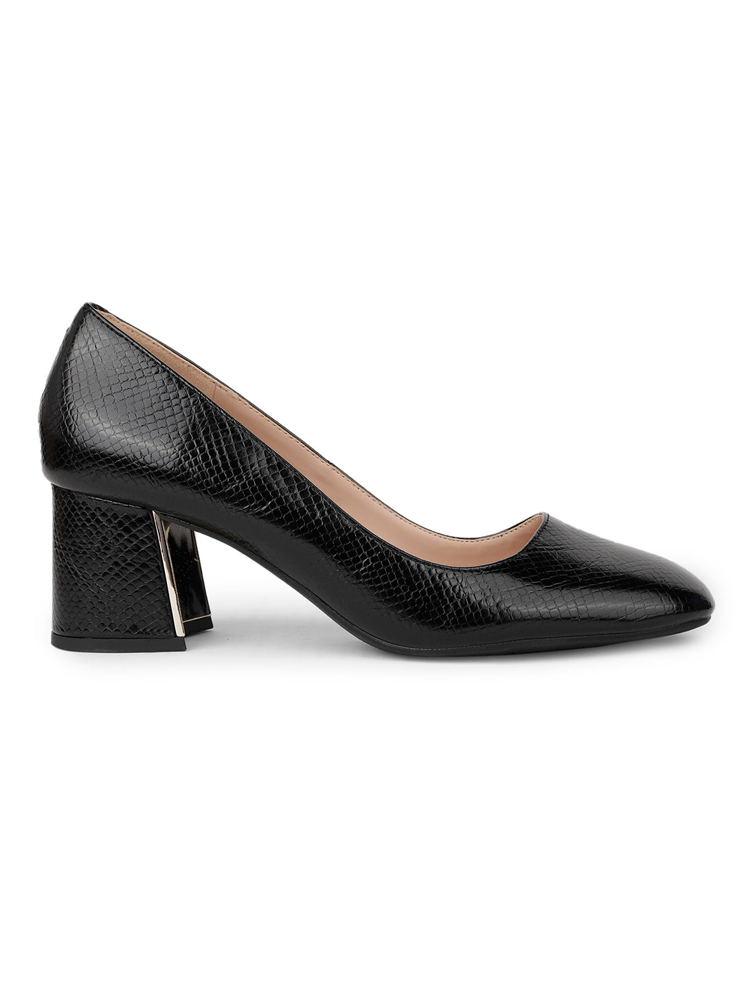 Nine West Women Round-Toe Block Heel Pump - Black - View 2