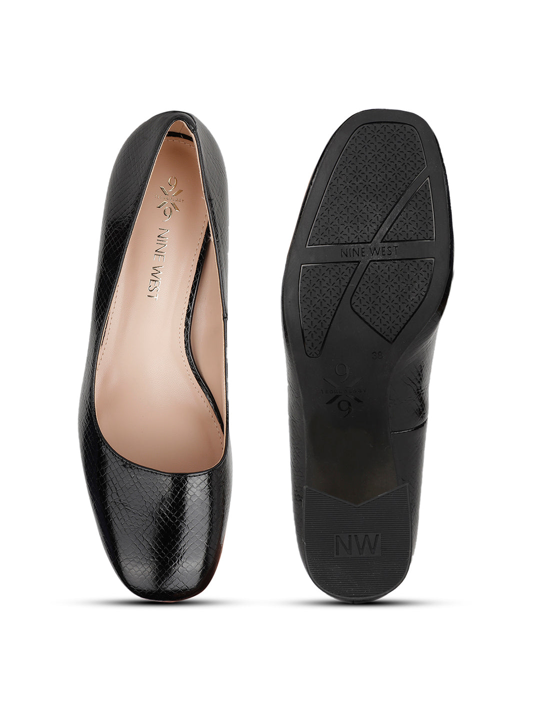 Nine West Women Round-Toe Block Heel Pump - Black - View 4