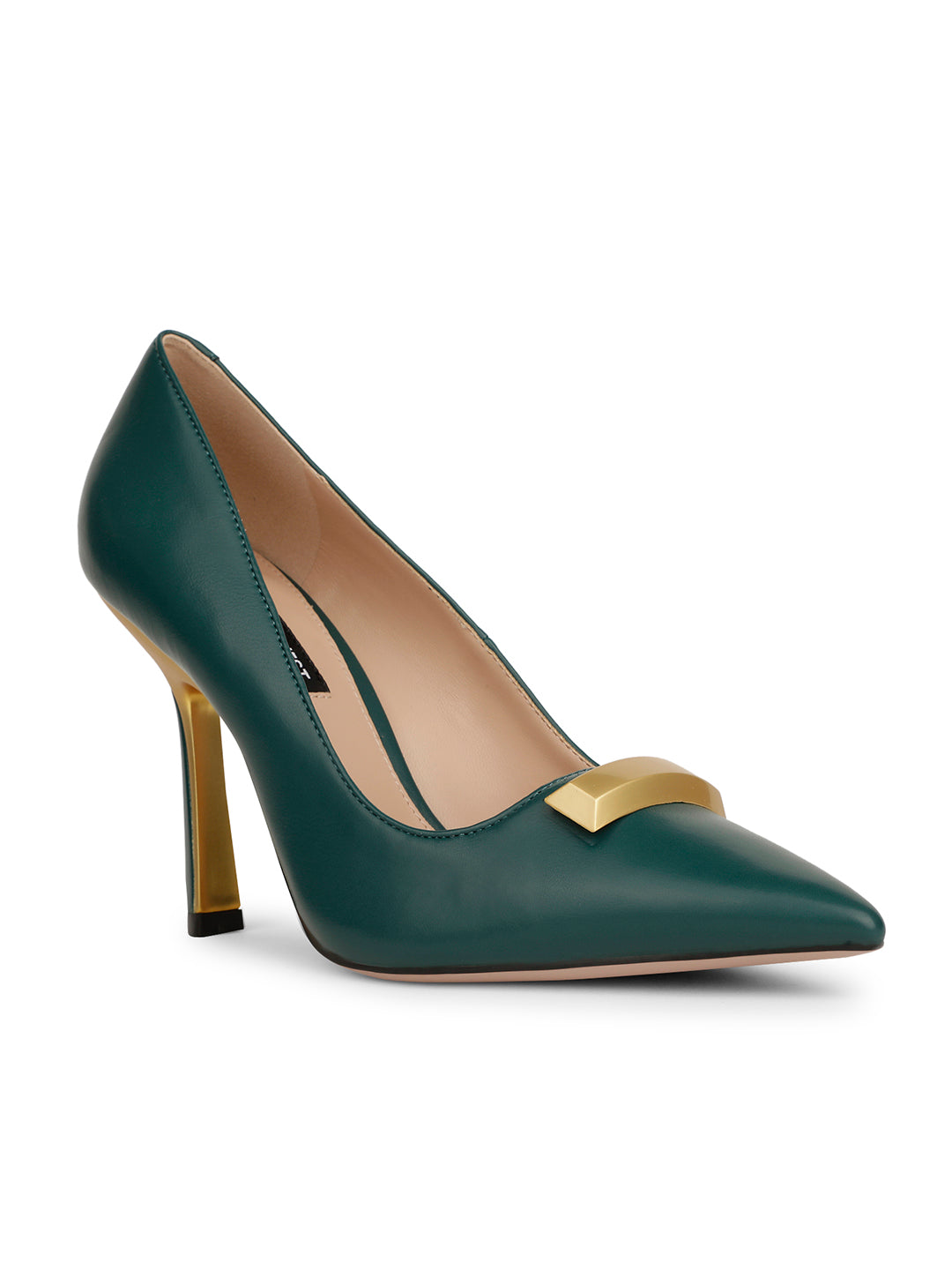 Nine West Women Pointed-Toe Stiletto Heel Pump - Dark Green - View 1
