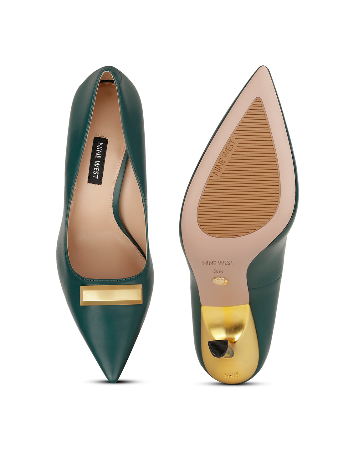 Nine West Women Pointed-Toe Stiletto Heel Pump - Dark Green - View 4