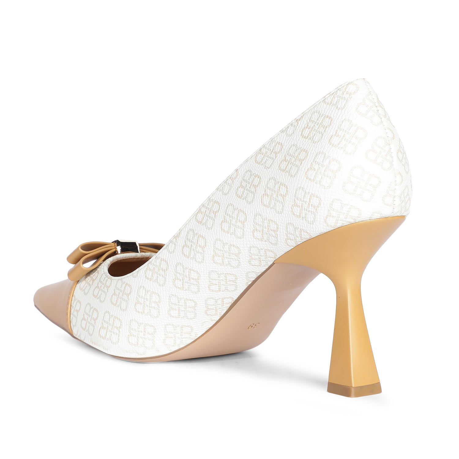 Bata Women Beige Pointed-Toe Kitten Heel Pump - Beige - View 3