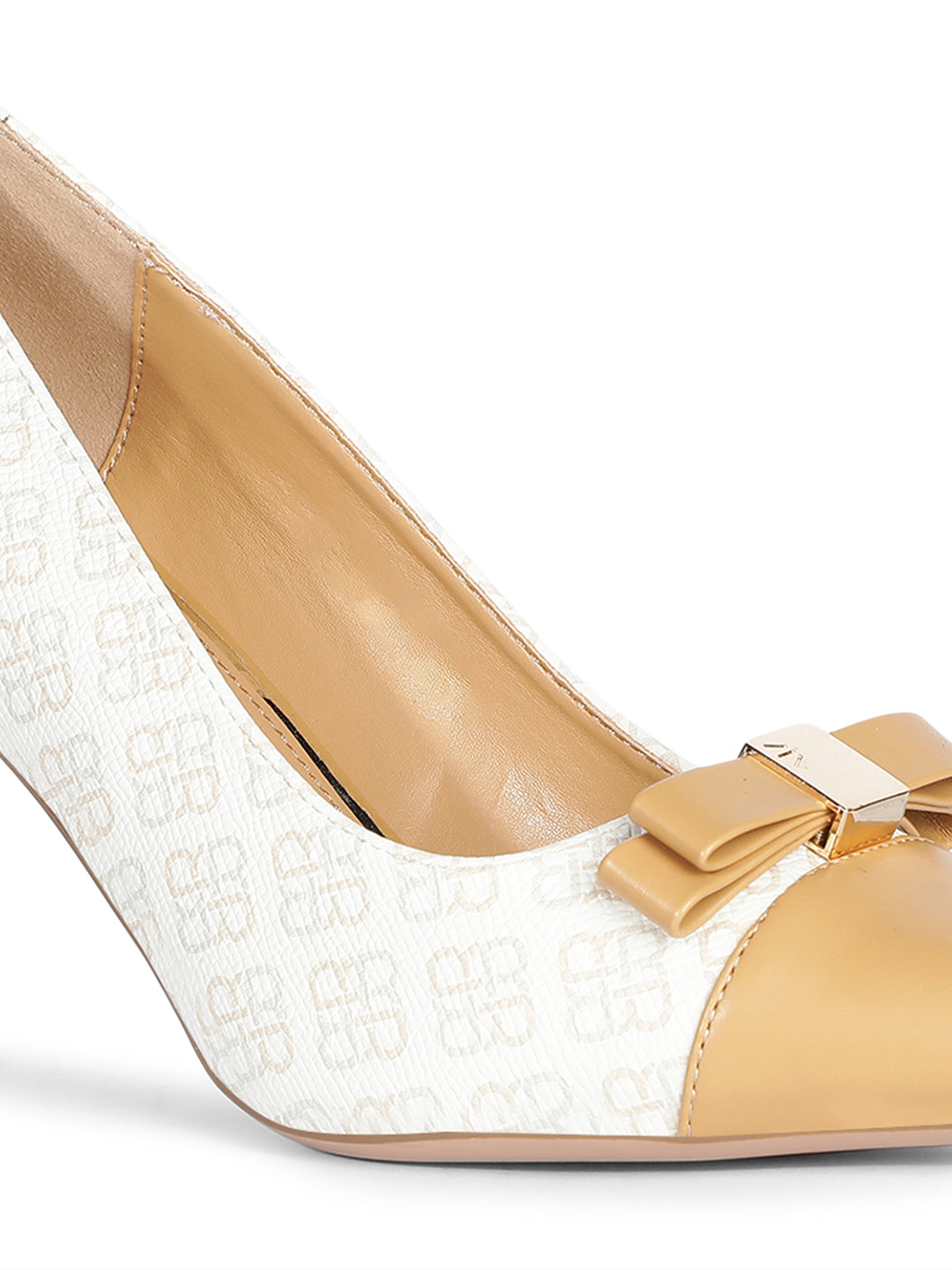 Bata Women Beige Pointed-Toe Kitten Heel Pump - Beige - View 5