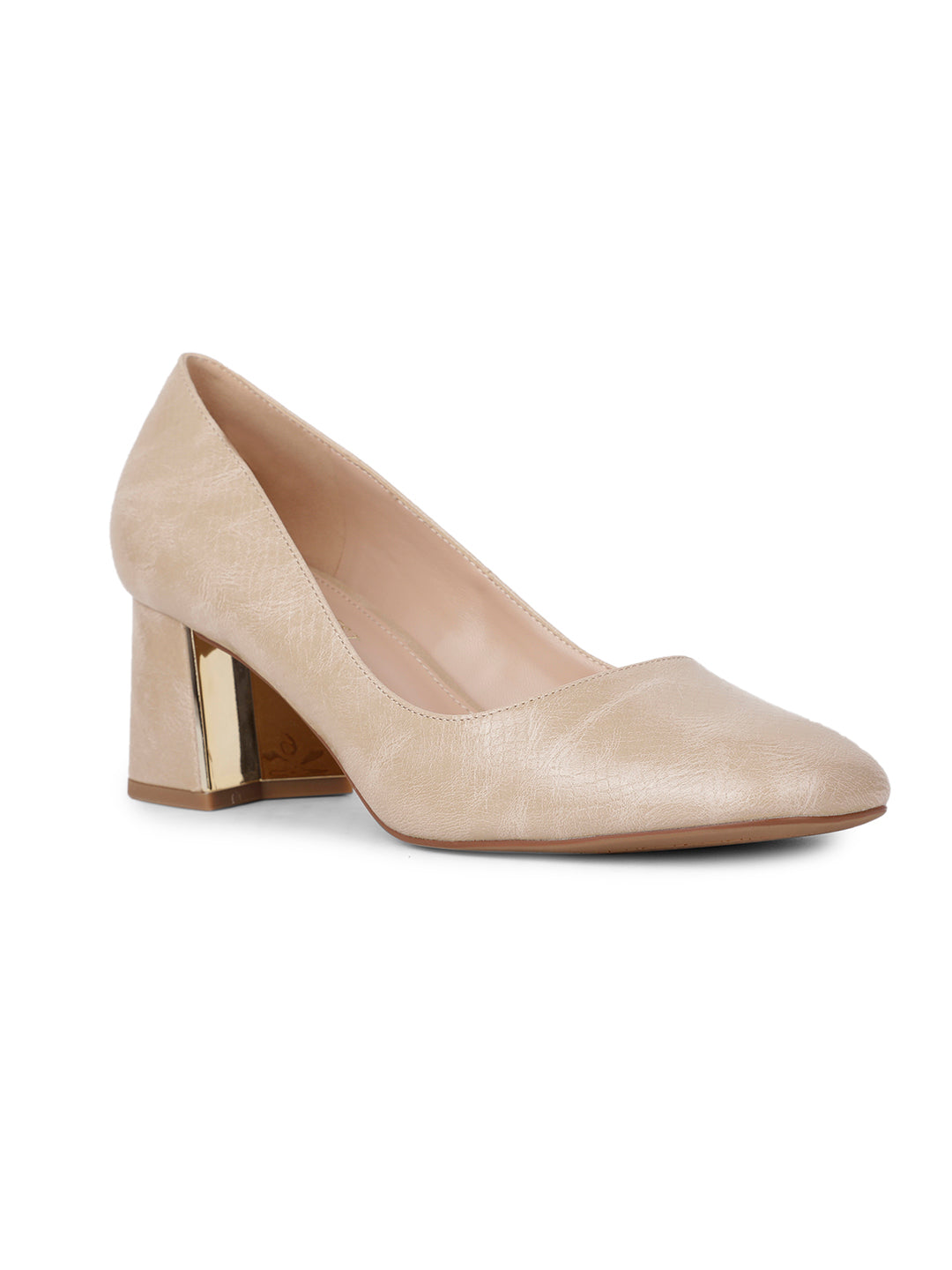 Nine West Women Pointed-Toe Block Heel Pump - Beige - View 1
