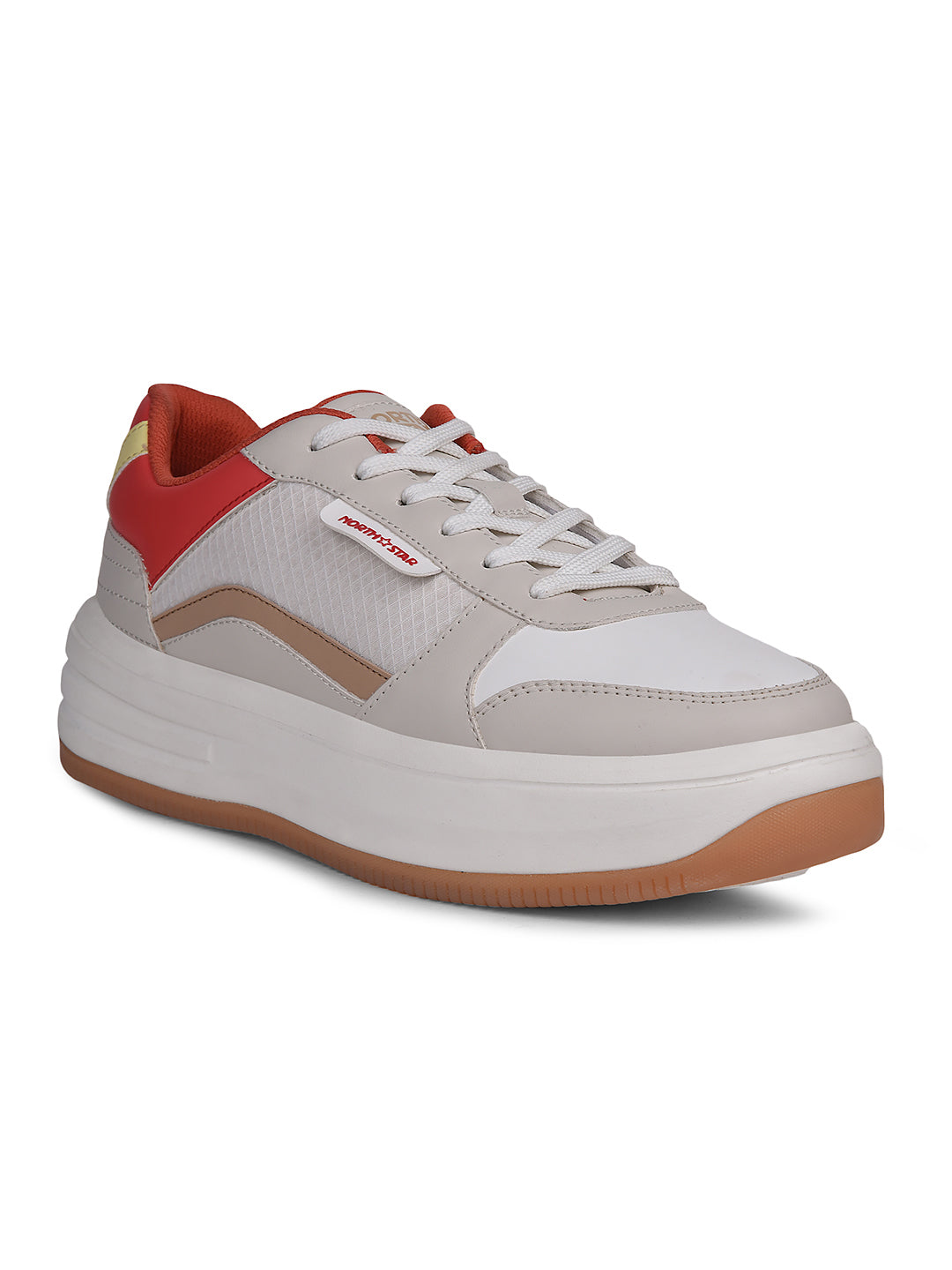 North Star Women Beige Casual Lace-up Sneakers - Beige - View 1