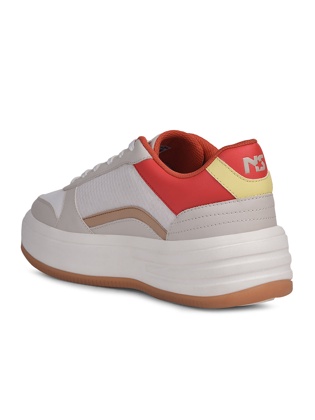 North Star Women Beige Casual Lace-up Sneakers - Beige - View 3