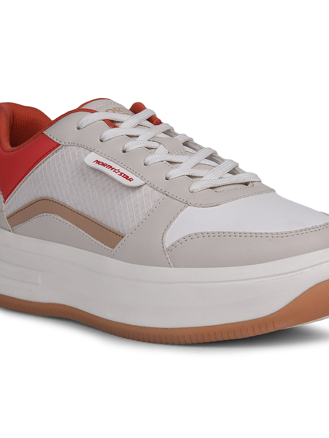North Star Women Beige Casual Lace-up Sneakers - Beige - View 5