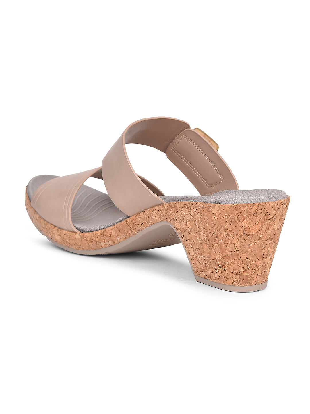 Bata Comfit Women Beige Block Heel Mule Sandal - Beige - View 3
