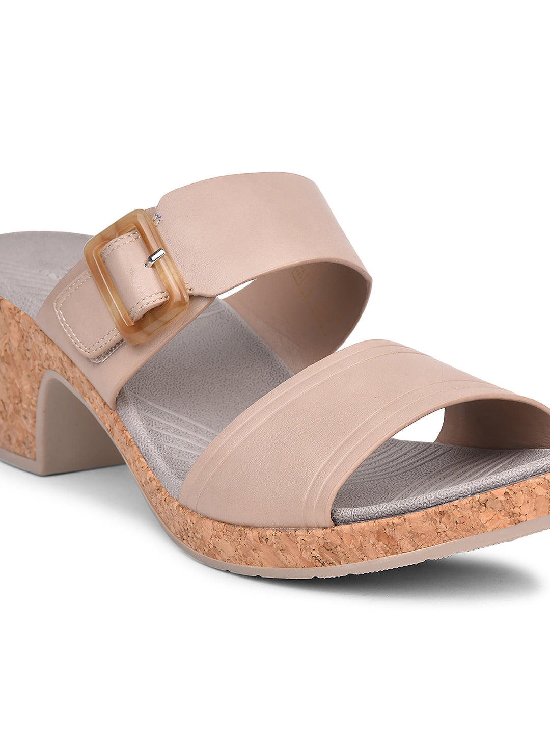 Bata Comfit Women Beige Block Heel Mule Sandal - Beige - View 5